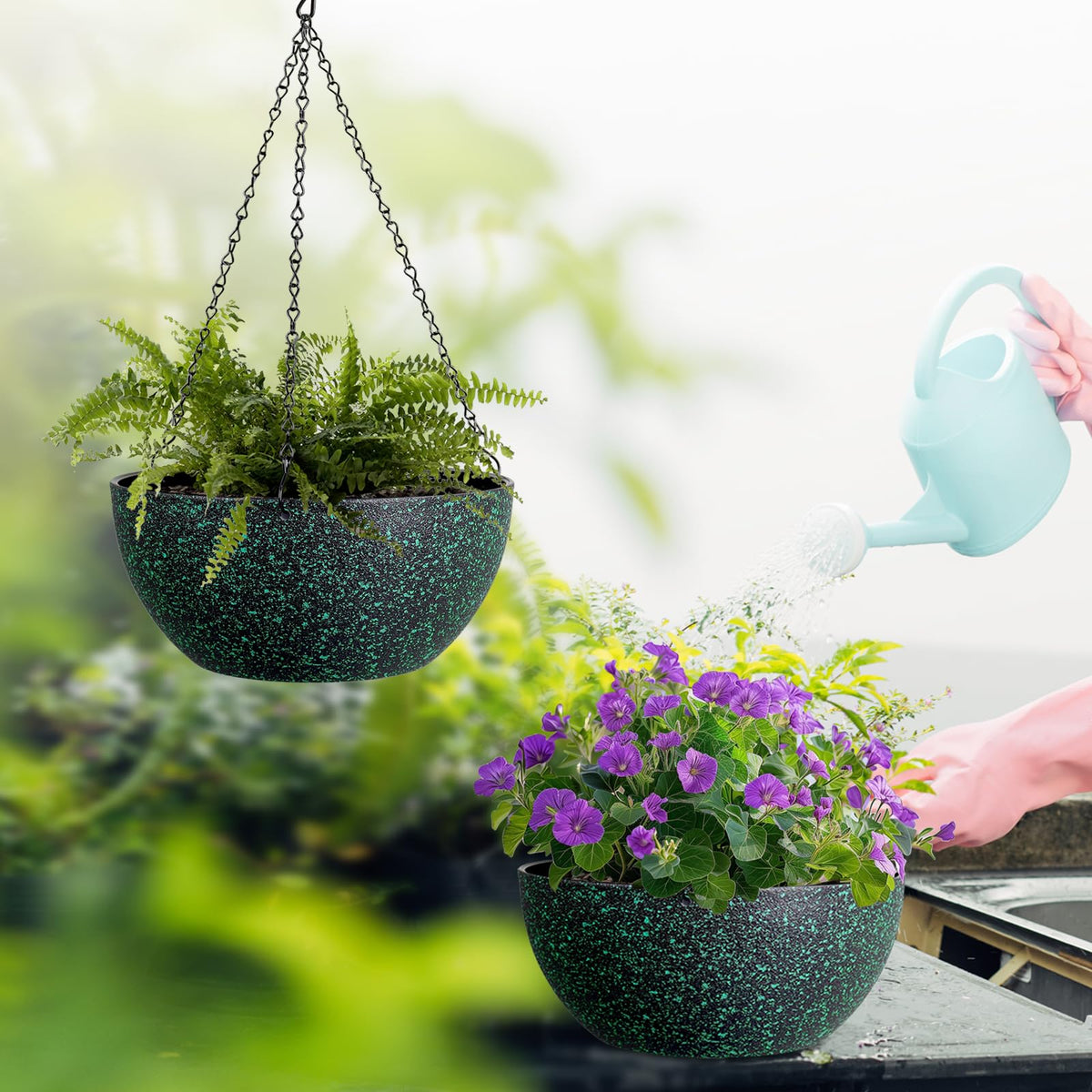 WSMKSZ space-saving hanging flower pot for balcony use
