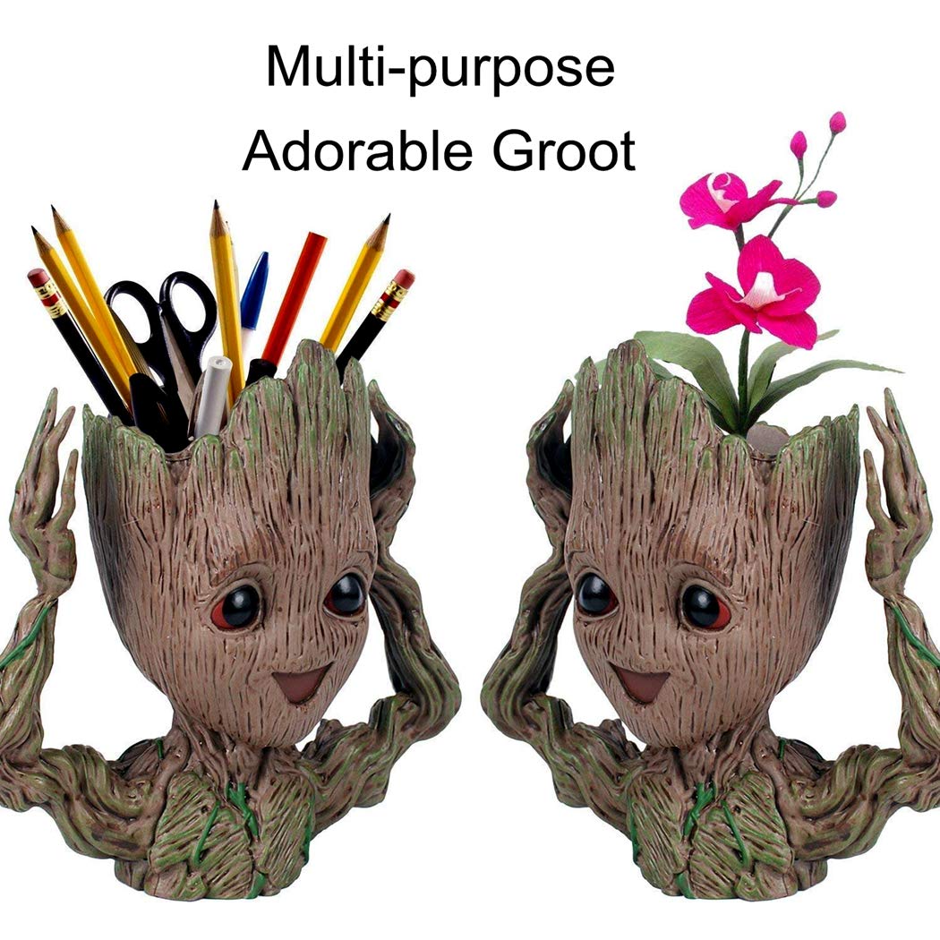 WT WINGTENG Groot planter-pencil-holder doubles as a quirky desk organizer.