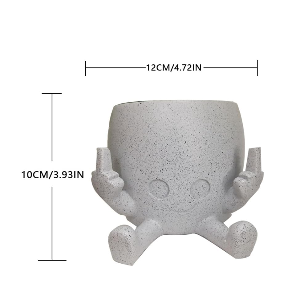 WT WINGTENG gray planter for modern interiors with a playful vibe.