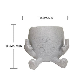 WT WINGTENG gray planter for modern interiors with a playful vibe.