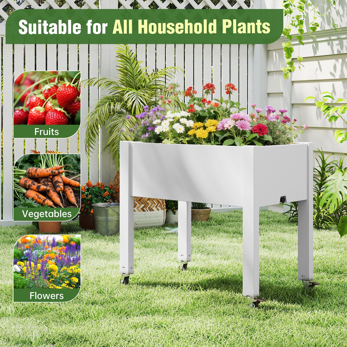 WTFGO crossbars create neat planting zones inside a single box.