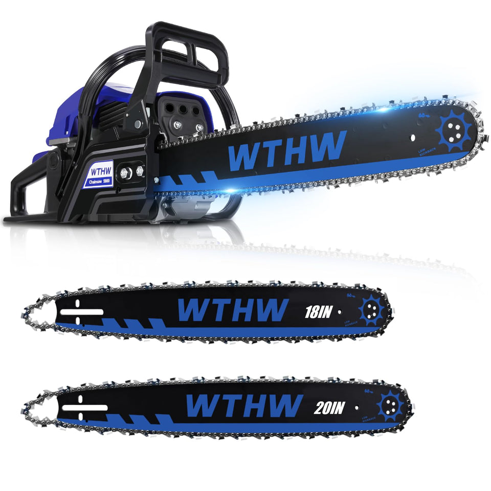 WTHW 58cc chainsaw with 20-inch felling bar for fast timber clearing