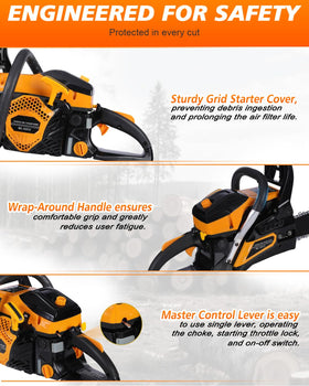 WTHW 63CC chainsaw full kit included for immediate use