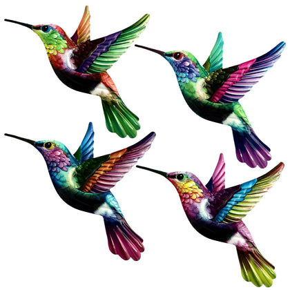 WTREEW 4-Pack hummingbird wall art adds color and depth to indoor and outdoor spaces.