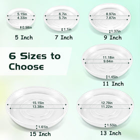 WTXHOP 9-inch clear plant saucer with decorative pebbles for color accents.