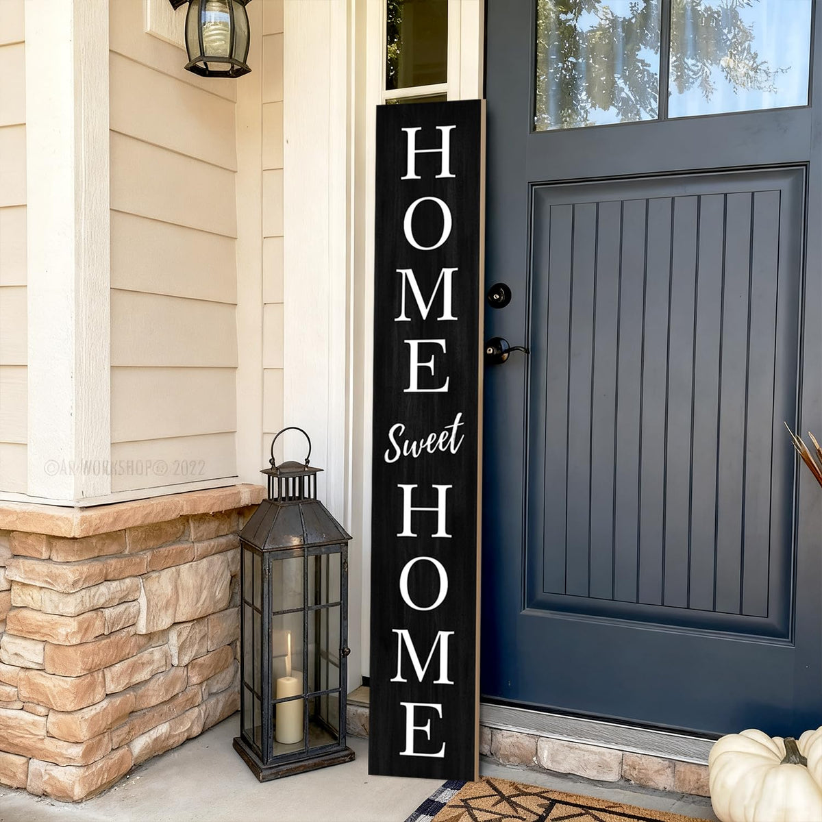 WUAHON front porch decor sign ready for indoor or outdoor display.