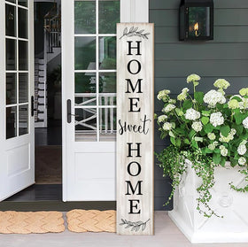 WUAHON Home Sweet Home vertical porch sign in rustic wood, ideal entryway welcome