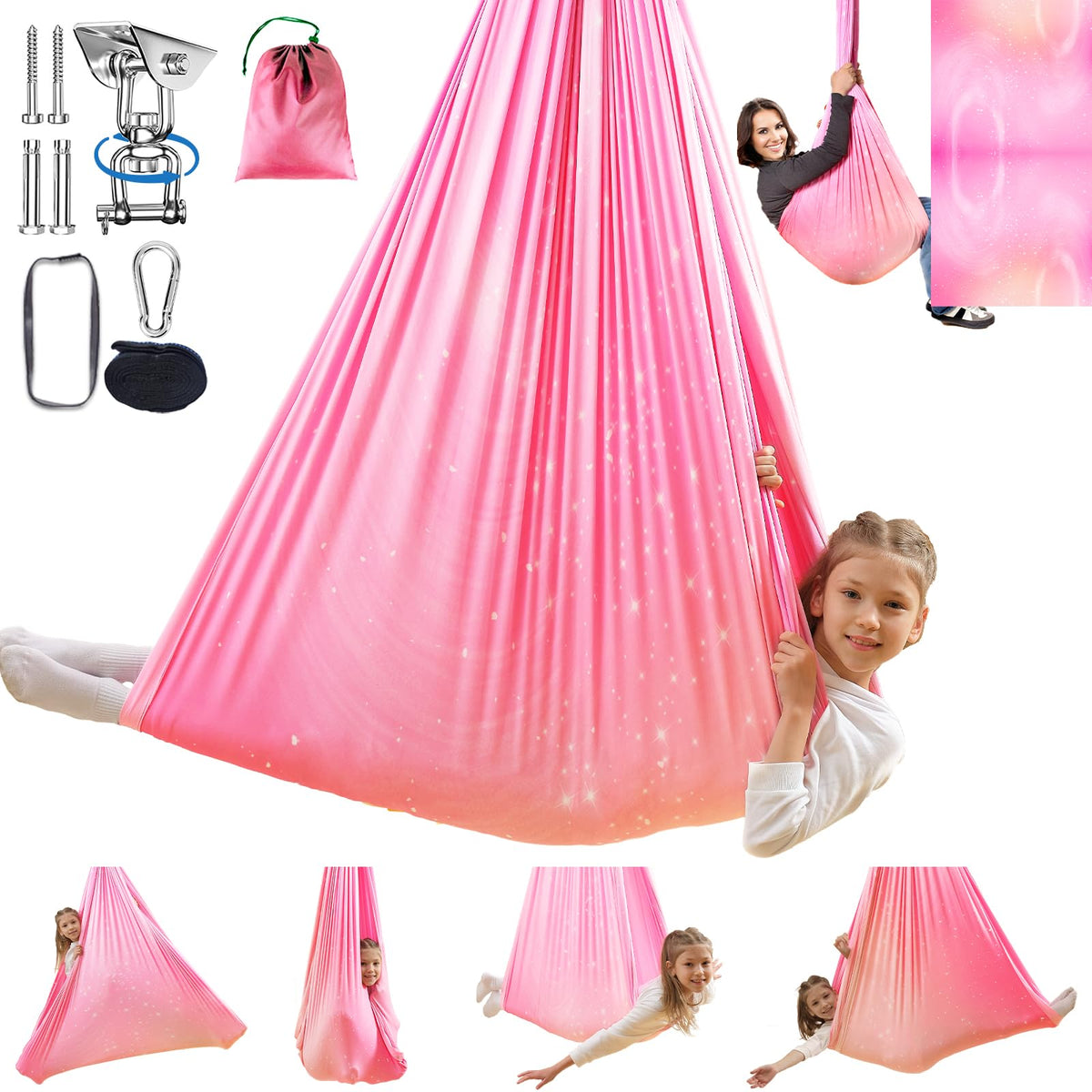 WUBOTIYU sensory swing installation hardware for easy setup.