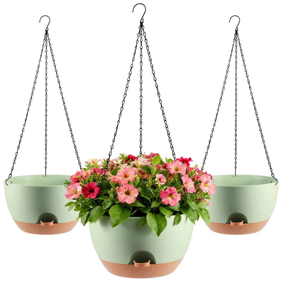 WUCEIAUU 10-inch hanging planter with self-watering base for healthy roots