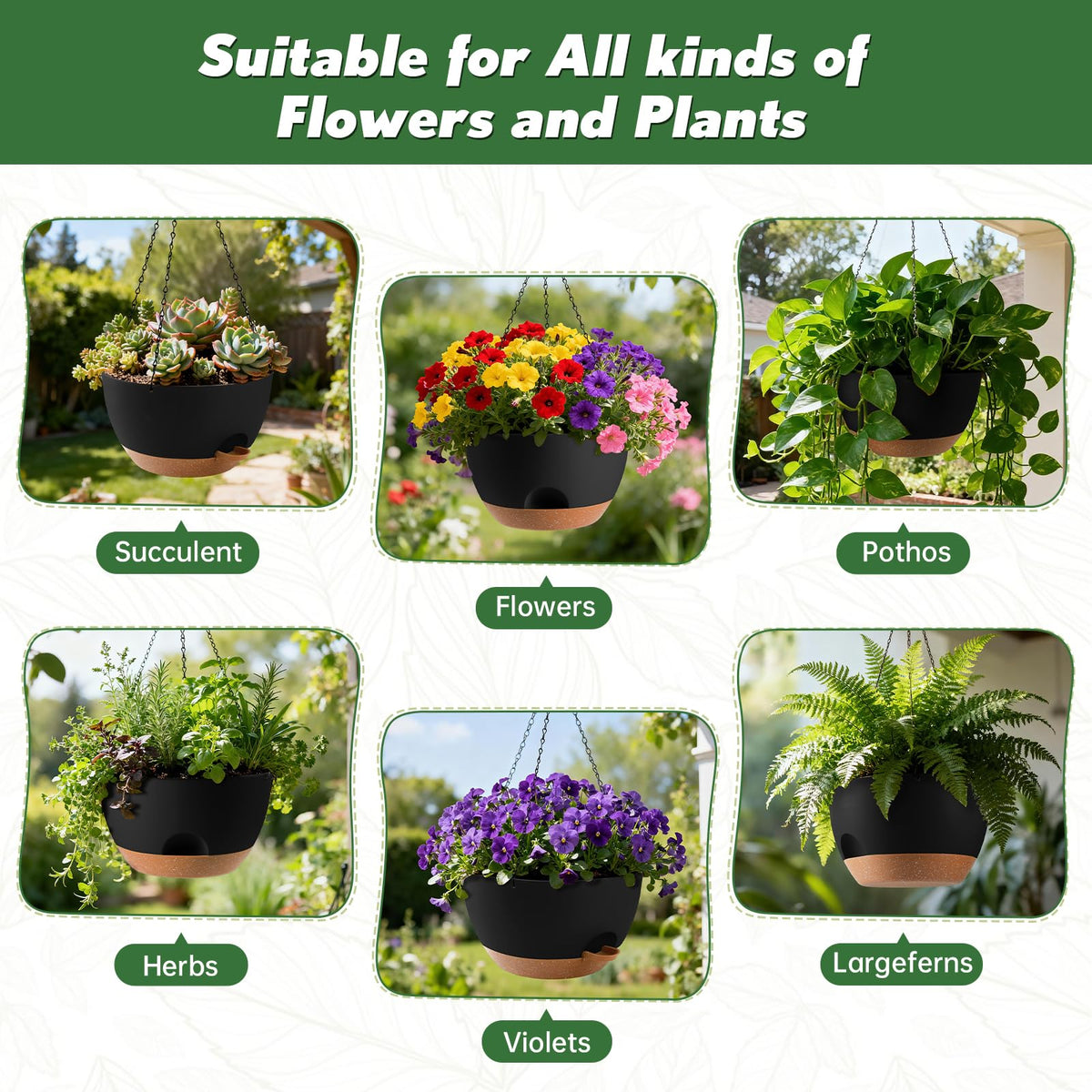 WUCEIAUU versatile indoor/outdoor design fits windowsills, porches, and gardens.