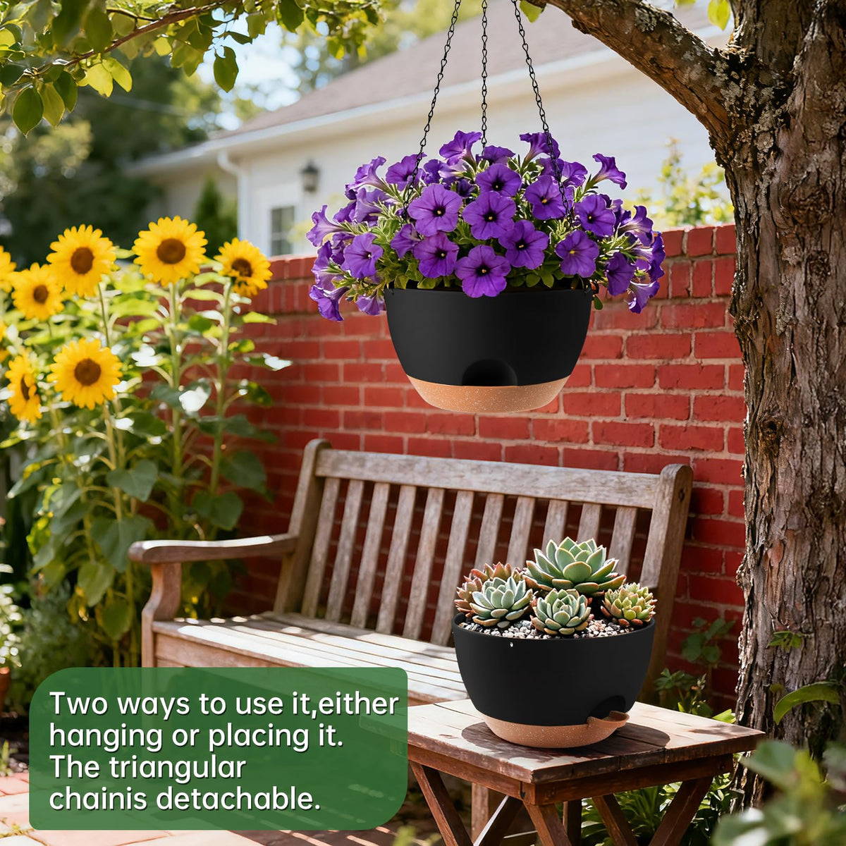 WUCEIAUU self-watering system keeps soil moisture for weeks, reducing daily care.
