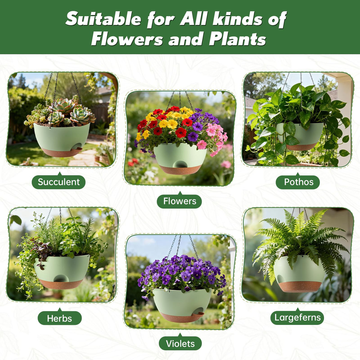 WUCEIAUU set of three planters for versatile arrangements