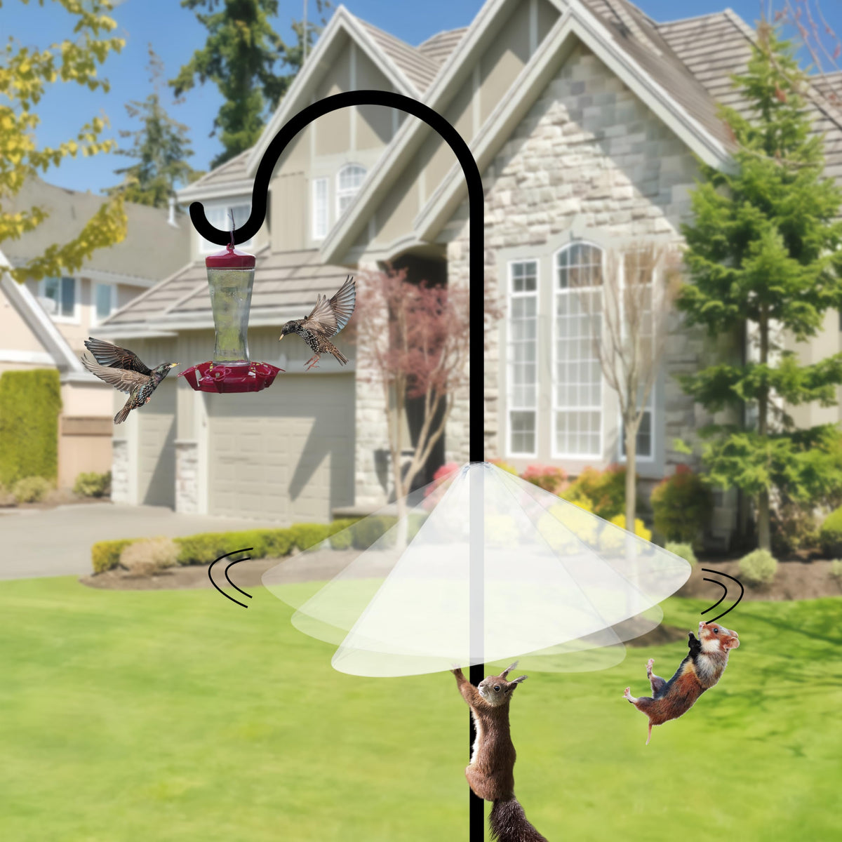WUCYLKA Squirrel Baffle rotatable design helps keep feeders accessible to birds