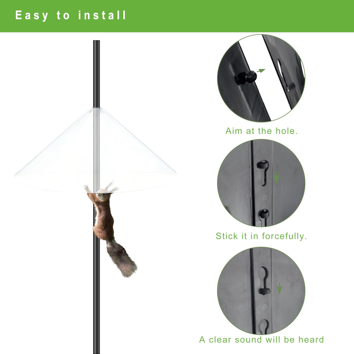 WUCYLKA Squirrel Baffle universal fit fits most poles without tools