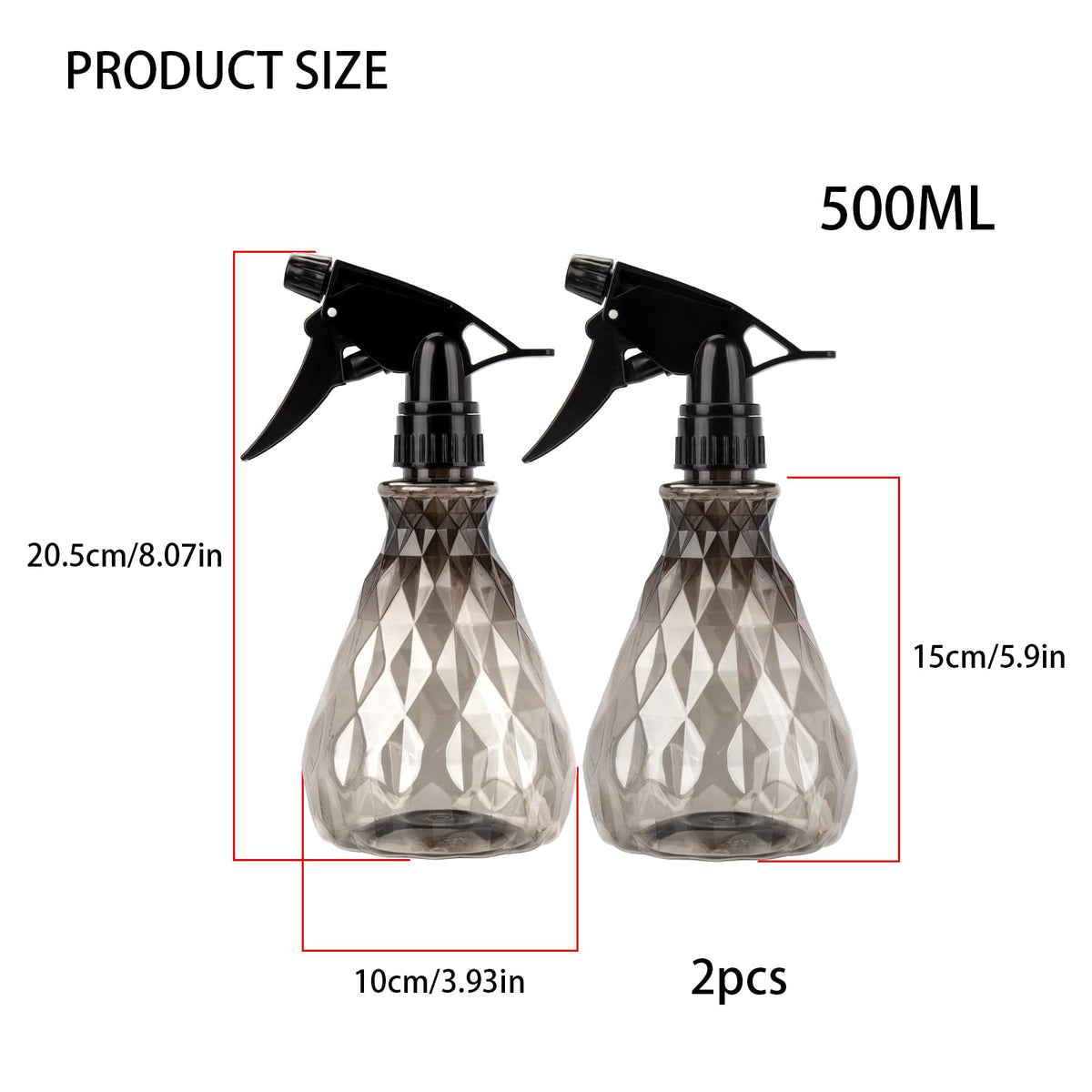 Wugongshan empty spray bottle shows ergonomic push-head design for easy use.