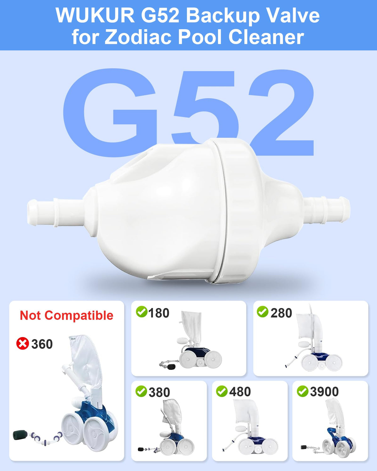 WUKUR G52 backup valve for Polaris 280 ensures smooth operation under high flow