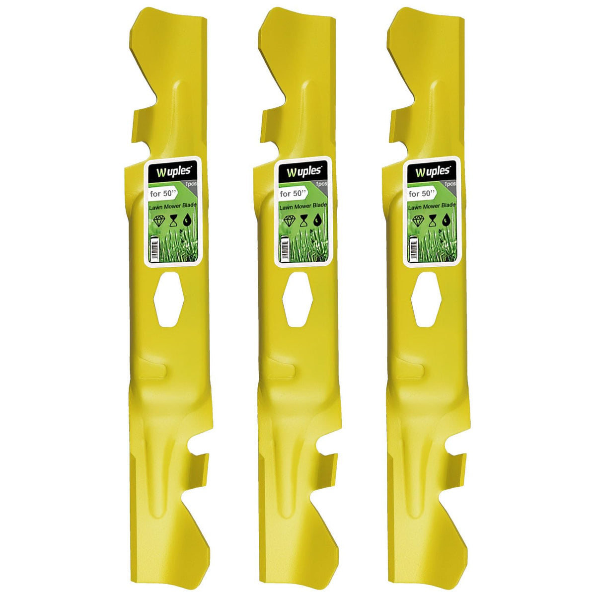 Wuples ZT1-50 blades pack demonstrates durable mulching blades for 50-inch decks.