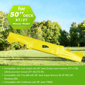 Wuples ZT1-50 deck fit compatibility overview for Cub Cadet and Troy Bilt compatibility.