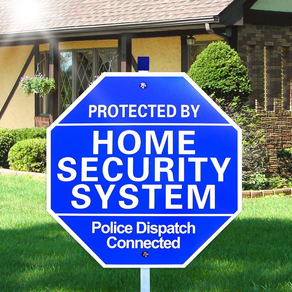 WUQIREN home security sign front view emphasizes bold visibility to deter intruders