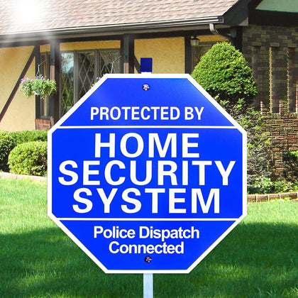 WUQIREN home security sign front view emphasizes bold visibility to deter intruders