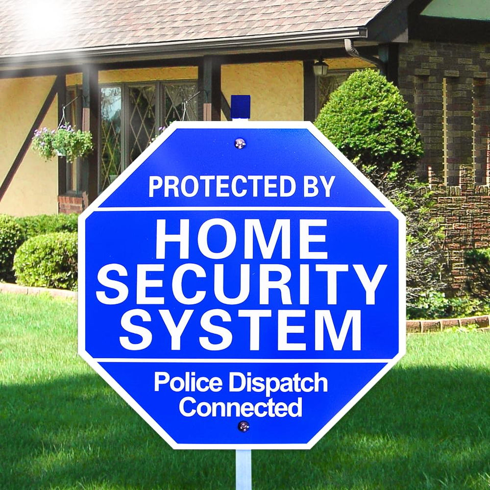 WUQIREN home security sign front view emphasizes bold visibility to deter intruders