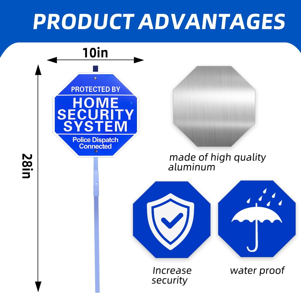 WUQIREN security sign made of lightweight aluminum resists weather and fading