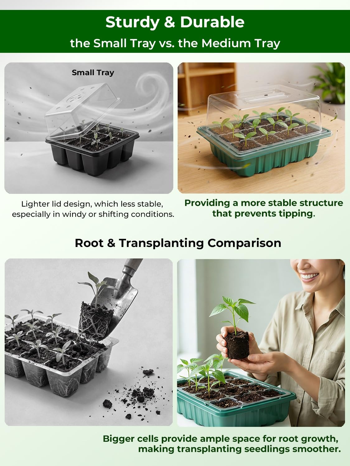 Wuraire ventilation openings promote air flow around seedlings