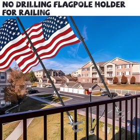 wuutyty flagpole bracket at 45-degree angle for dramatic outdoor display.
