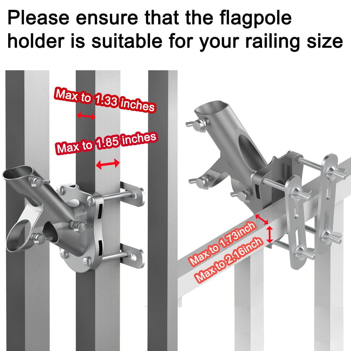 wuutyty bracket at 90 degrees supports upright flag display.