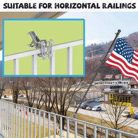 wuutyty flagpole bracket on round rail enables versatile mounting options.