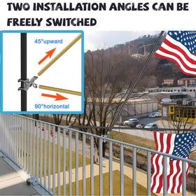 wuutyty flagpole bracket on square rail offers sturdy, drill-free installation.