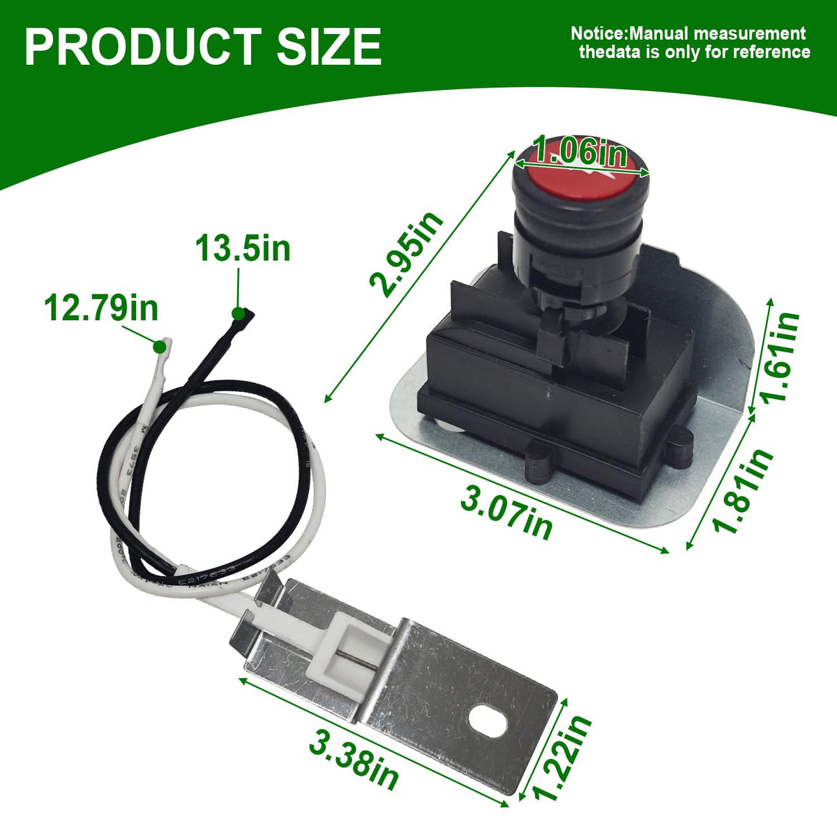 WUVYFWN ignition push-button for easy Weber Q-series ignition