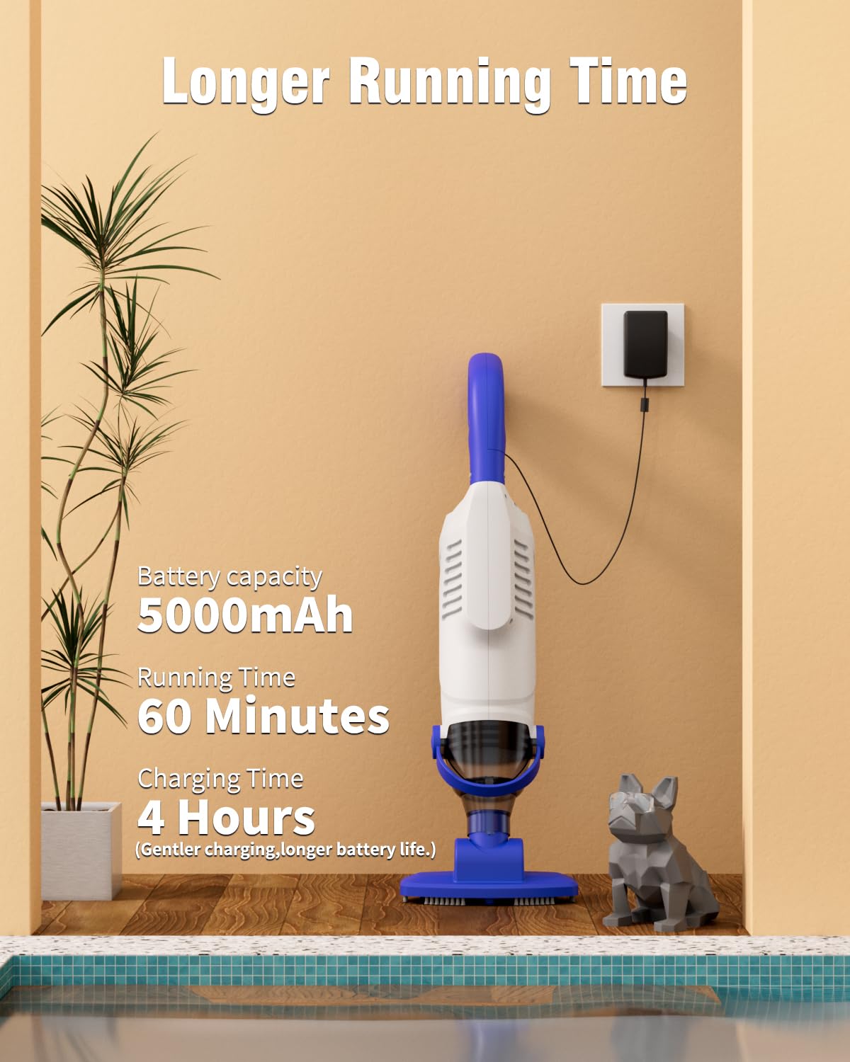 Wuwo Little Shark cordless design enables quick spot-cleaning.