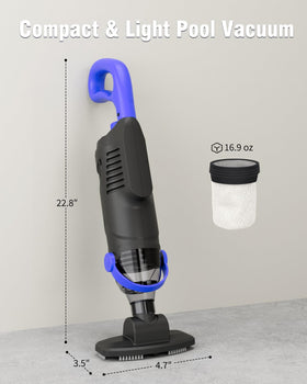 wuwo Little Shark pool vacuum provides 18 gal/min flow for efficient debris removal