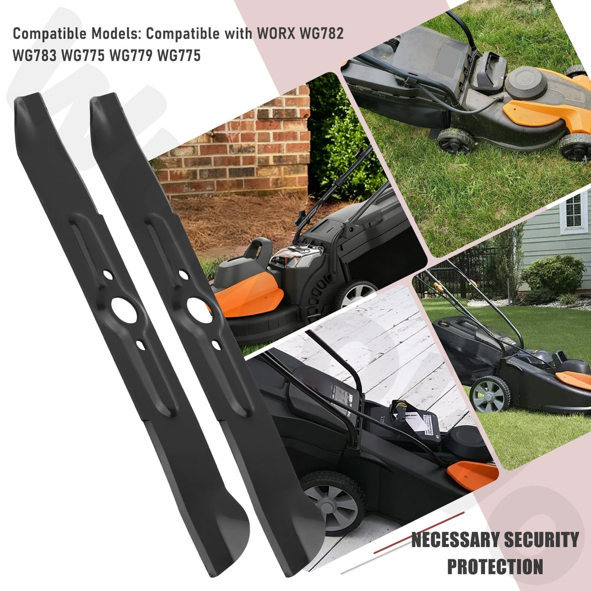 WuWoWo blade installed on mower during mulching and cutting action