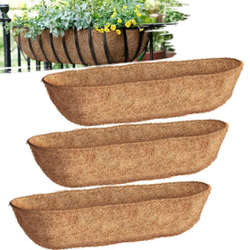 Wuyusile 36in coco liners trough show durable support for window box plants.