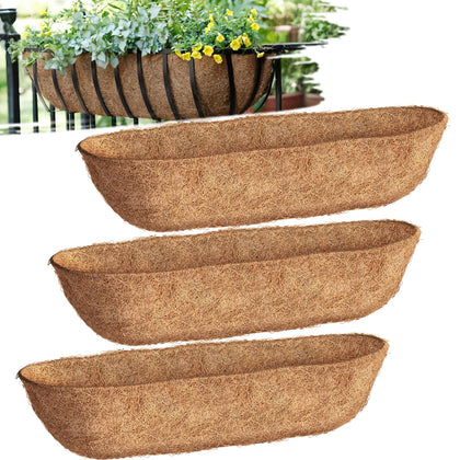 Wuyusile 36in coco liners trough show durable support for window box plants.