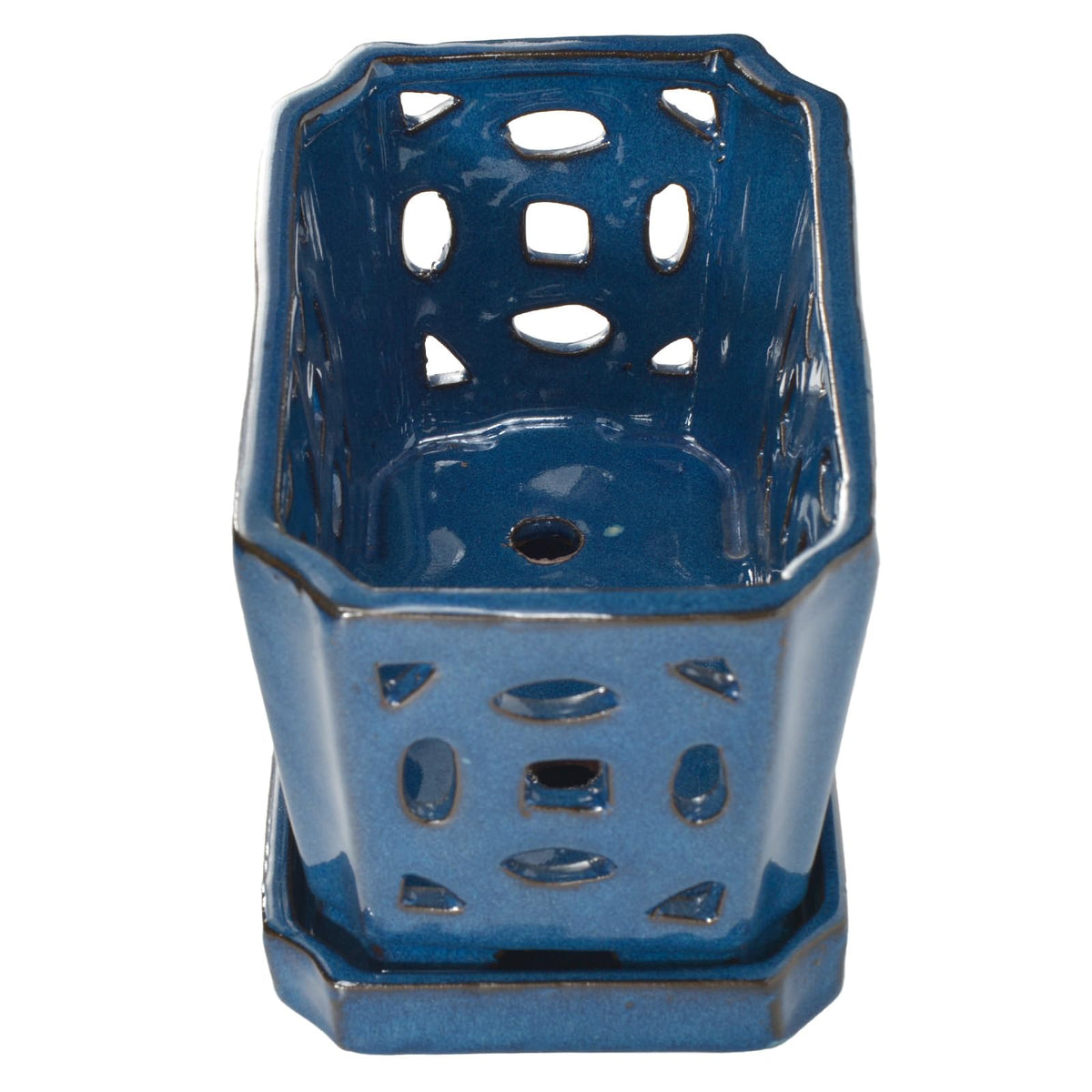 W&W orchid pot with drainage holes helps prevent soil saturation around roots.