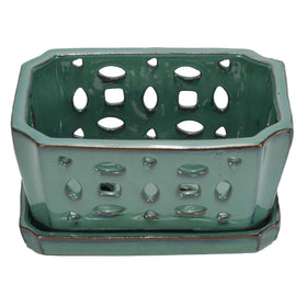 WW Orchid Pot with drainage holes helps keep orchid roots healthy