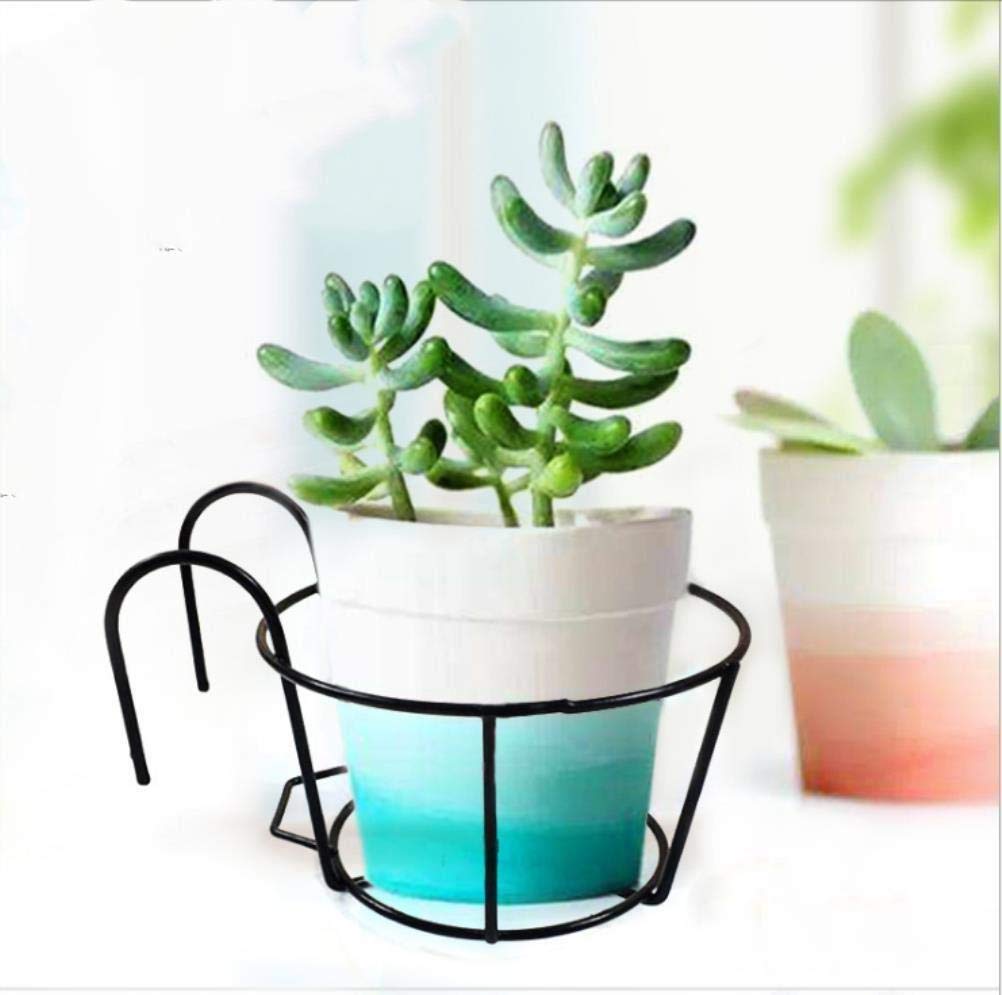 WWahuayuan black garden steel pot holder blends with outdoor decor