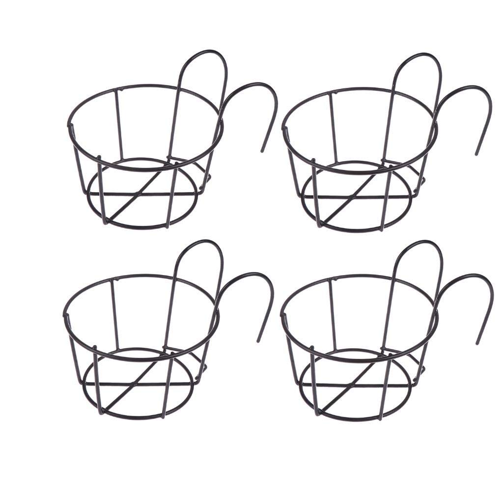 WWahuayuan hanging railing planter in top view shows decorative space-saving outdoors