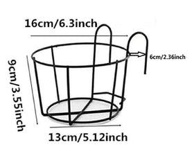 WWahuayuan iron pot hanger on fence side view highlights sturdy support