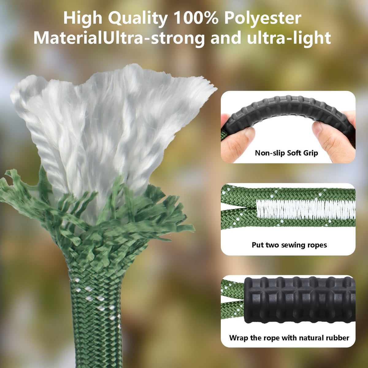 WWFFEN braided polyester rope detail highlights abrasion resistance and strength