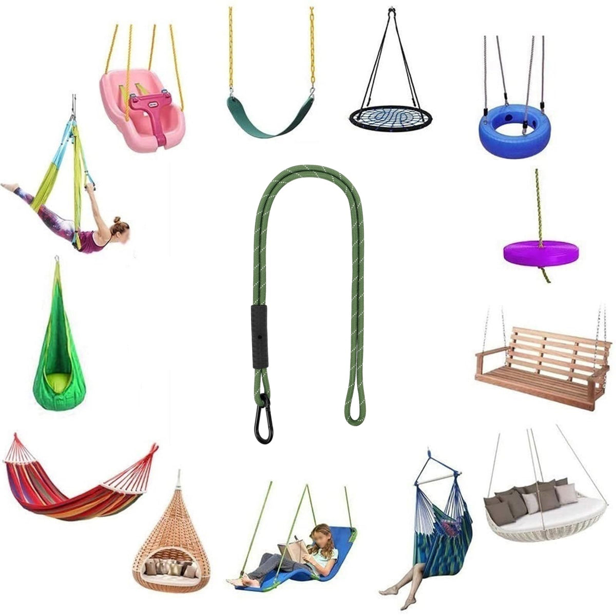 WWFFEN kids playground swing setup; versatile outdoor use shown.