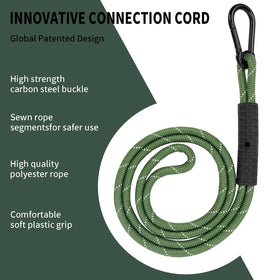 WWFFEN rust resistant carabiner and rubber grip enhance safety during outdoor swings