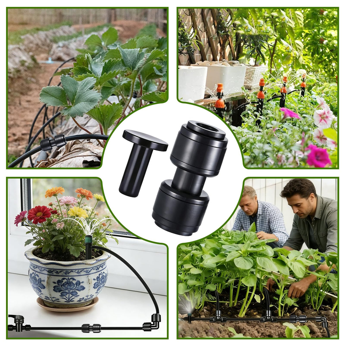WXNTLDOH quarter-inch drip fittings illustrated for precise water distribution in gardens
