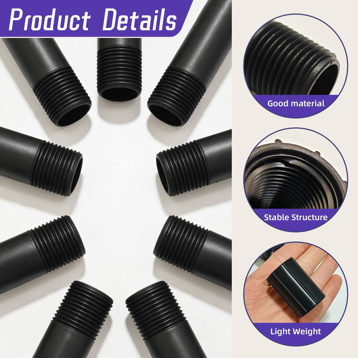 WXNTLDOH 12-inch risers raise sprinkler heads to clear weeds and mulch.