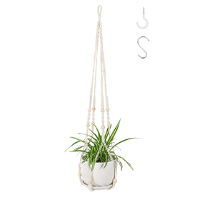 WXS-CHALL 43-inch ivory macrame hanger elevates space-saving decor