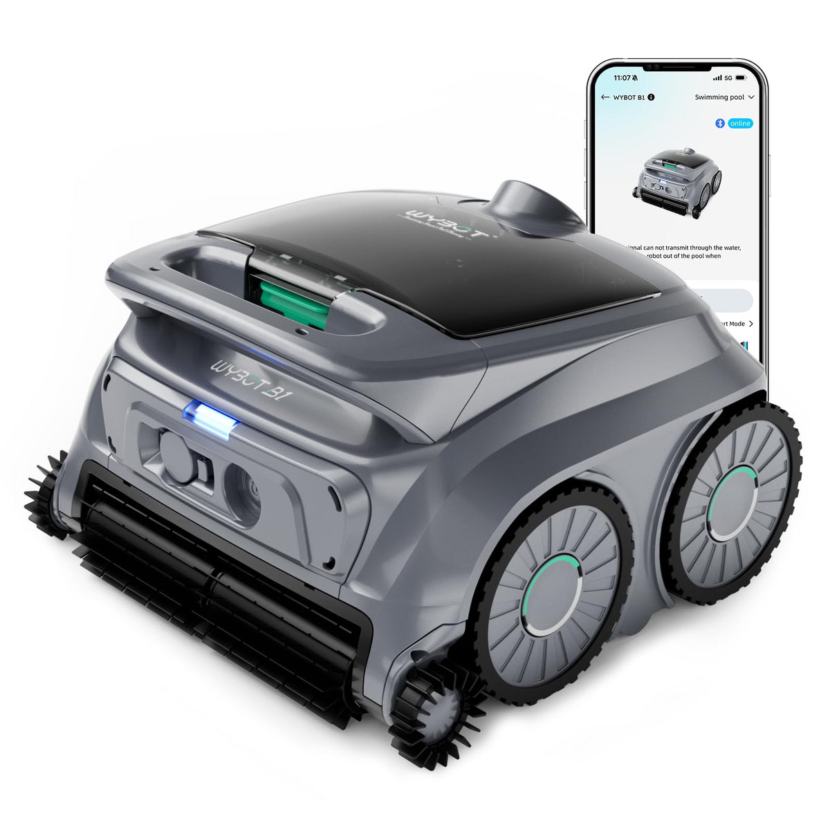 WYBOT B1 front view cleans floors and walls with efficient suction