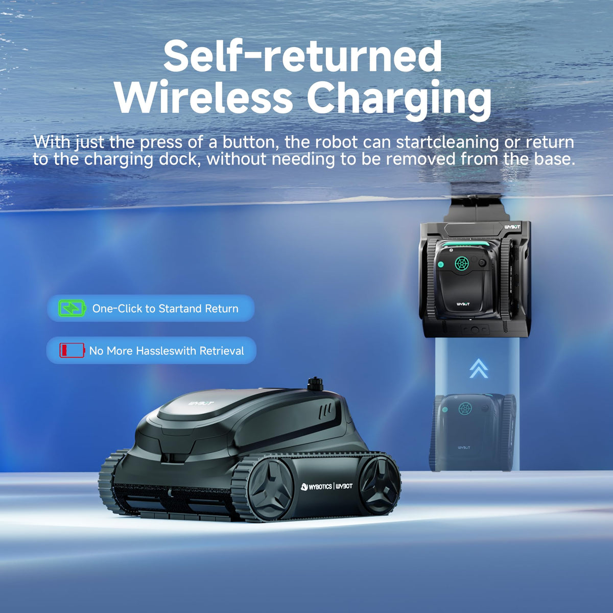 WYBOT S2 dock charging station enabling automatic docking